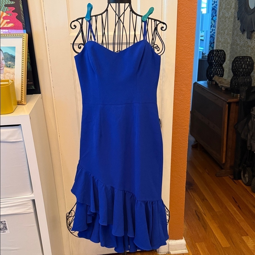 Dress the Population Women's Cantrelle Bodycon Ruffle Hem Dress-Sz S